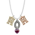 thumbnail image 1 of Delight Jewelry Purple Crystal Heart Multi-Colored Crystal Mom Charm Necklace, 1 of 5