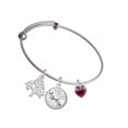 thumbnail image 1 of Delight Jewelry Purple Crystal Heart Silvertone Let Things Go Tree Charm Bangle Bracelet, 1 of 4