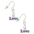 thumbnail image 1 of Delight Jewelry Rainbow Colored ''Love'' Silver tone Infinity French Earrings, 1 of 4
