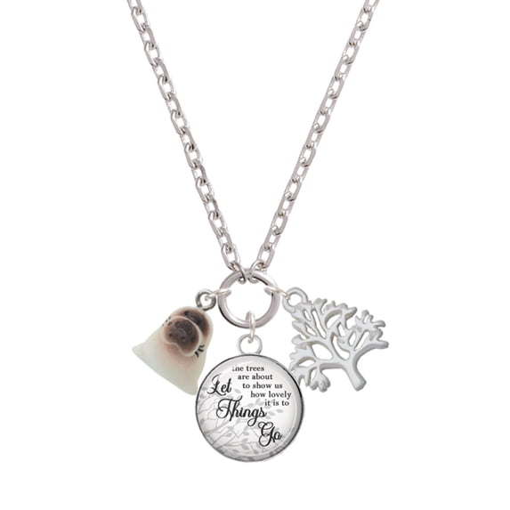 Delight Jewelry Resin Baby Seal Let Things Go Fall Zoey Charm Necklace, 28"