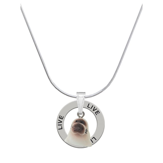 Delight Jewelry Resin Baby Seal Live Ring Charm Necklace, 18"