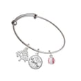thumbnail image 1 of Delight Jewelry Resin Baseball Silvertone Let Things Go Tree Charm Bangle Bracelet, 1 of 4