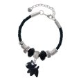 thumbnail image 1 of Delight Jewelry Resin Black Bull Terrier Dog Granddaughter Celtic Knot Leather Bead Bracelet, 7"+2" Extender, 1 of 4