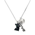 thumbnail image 1 of Delight Jewelry Resin Black Cat - Love and Lock Charm Necklace, 18"+1", 1 of 4