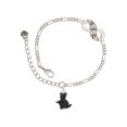 thumbnail image 1 of Delight Jewelry Resin Black Playing Cat Silver-tone Paw Infinity Link Chain Bracelet, 6"+2" Extender, 1 of 3