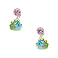 thumbnail image 1 of Delight Jewelry Resin Blowfish Pink Crystal Clip on Earrings, 1 of 5