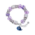 thumbnail image 1 of Delight Jewelry Resin Blue Baby Whale Purple Butterfly Bead Charm Bracelet, 7"+1" Extender, 1 of 5