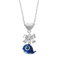 thumbnail image 1 of Delight Jewelry Resin Blue Baby Whale Silver tone Bow Heart Necklace, 1 of 4