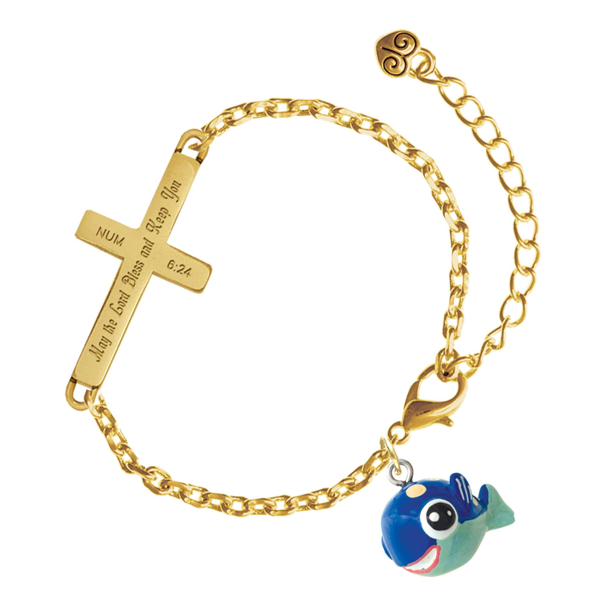 Delight Jewelry Resin Blue Fish with Pink Polka Dots - Gold Tone ...