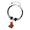 thumbnail image 1 of Delight Jewelry Resin Brown Pony Sister Celtic Knot Leather Bead Bracelet, 7"+2" Extender, 1 of 4