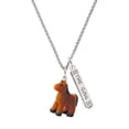 thumbnail image 1 of Delight Jewelry Resin Brown Pony Silvertone Hope Anchors the Soul Bar Charm Necklace, 23", 1 of 4