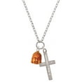 thumbnail image 1 of Delight Jewelry Resin Buddha Head Be Strong and Courageous Engraved Cross Zoey Necklace, 28", 1 of 4