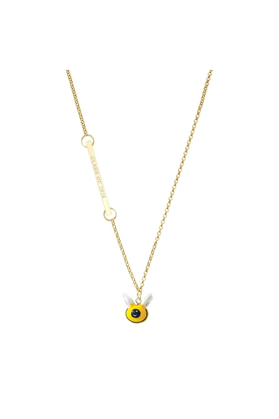 Resin Bumble Bee - Gold-tone Class of 2026 Delicate Bar Necklace, 18.75"
