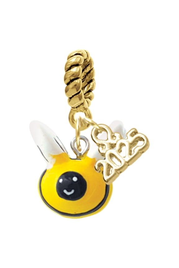 Resin Bumble Bee - Gold-tone Rope Charm Bead Dangle with Mini 2025