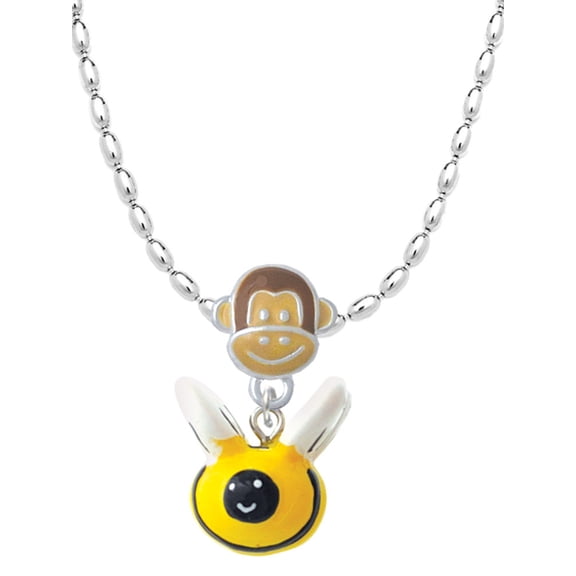 Delight Jewelry Resin Bumble Bee Mia Monkey Charm Necklace