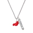 thumbnail image 1 of Delight Jewelry Resin Curved Red Lobster Silvertone Family Bar Charm Necklace, 23", 1 of 1