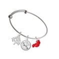 thumbnail image 1 of Delight Jewelry Resin Curved Red Lobster Silvertone Let Things Go Tree Charm Bangle Bracelet, 1 of 4