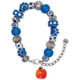 thumbnail image 1 of Delight Jewelry Resin Funny Ahh! Pumpkin Blue Paw Print Bead Bracelet, 7"+2", 1 of 4