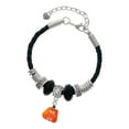 thumbnail image 1 of Delight Jewelry Resin Funny Boo! Pumpkin Mother Celtic Knot Leather Bead Bracelet, 7"+2" Extender, 1 of 1