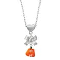 thumbnail image 1 of Delight Jewelry Resin Funny Boo! Pumpkin Silver tone Bow Heart Necklace, 1 of 4