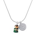 thumbnail image 1 of Delight Jewelry Resin Green Angel Holding Candy Cane - Silvertone Engraved Congrats Class of 2026 Charm Necklace, 18", 1 of 4