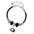 thumbnail image 1 of Delight Jewelry Resin Grey Elephant Coach Celtic Knot Leather Bead Bracelet, 7"+2" Extender, 1 of 4