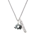 thumbnail image 1 of Delight Jewelry Resin Grey Elephant Silvertone Live the Life You Have Imagined Bar Charm Necklace, 23", 1 of 4