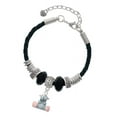 thumbnail image 1 of Delight Jewelry Resin Grey Hippopotamus Honey Grandmother Celtic Knot Leather Bead Bracelet, 7"+2" Extender, 1 of 4