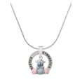thumbnail image 1 of Delight Jewelry Resin Grey Hippopotamus Honey Gymnastics Ring Charm Necklace, 18", 1 of 4