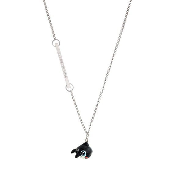 Delight Jewelry Resin Killer Whale - Silvertone Class of 2026 Delicate Bar Necklace, 18.75"