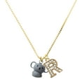 thumbnail image 1 of Delight Jewelry Resin Koala Bear - Large Goldtone Crystal Initial - R - Charm Necklace, 17.5"+2", 1 of 4
