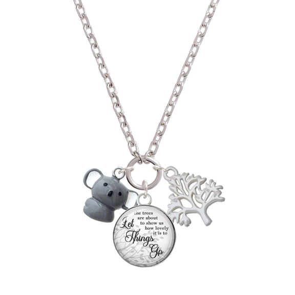 Delight Jewelry Resin Koala Bear Let Things Go Fall Zoey Charm Necklace, 28"