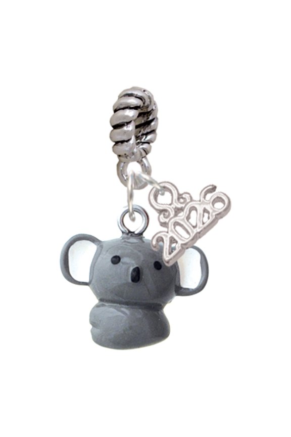 Resin Koala Bear - Silver Plated Rope Charm Bead Dangle with Mini 2026