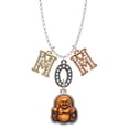 thumbnail image 1 of Delight Jewelry Resin Laughing Buddha in Frame Multi-Colored Crystal Mom Charm Necklace, 1 of 5