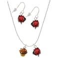 thumbnail image 1 of Delight Jewelry Resin Mini Vanilla Cupcake with Chocolate Frosting Red Lucky Ladybug Necklace and Dangle Earrings Set, 1 of 6