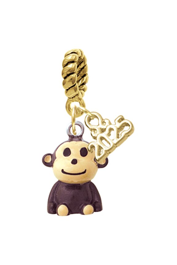 Resin Monkey - Gold-tone Rope Charm Bead Dangle with Mini 2025