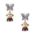 thumbnail image 1 of Delight Jewelry Resin Monkey Silvertone Antiqued Butterfly Post Earrings, 1 of 4