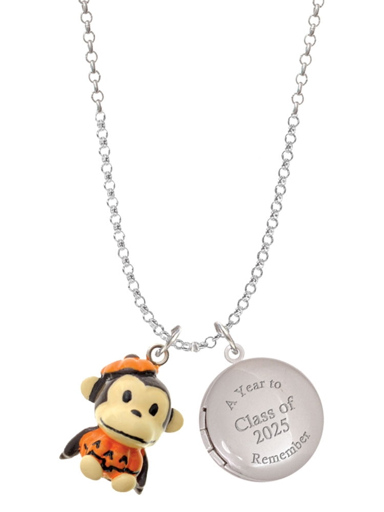 Locket Monkey Delight Jewelry Resin Monkey in Pumpkin Costume - Class of 2025 Year to ...