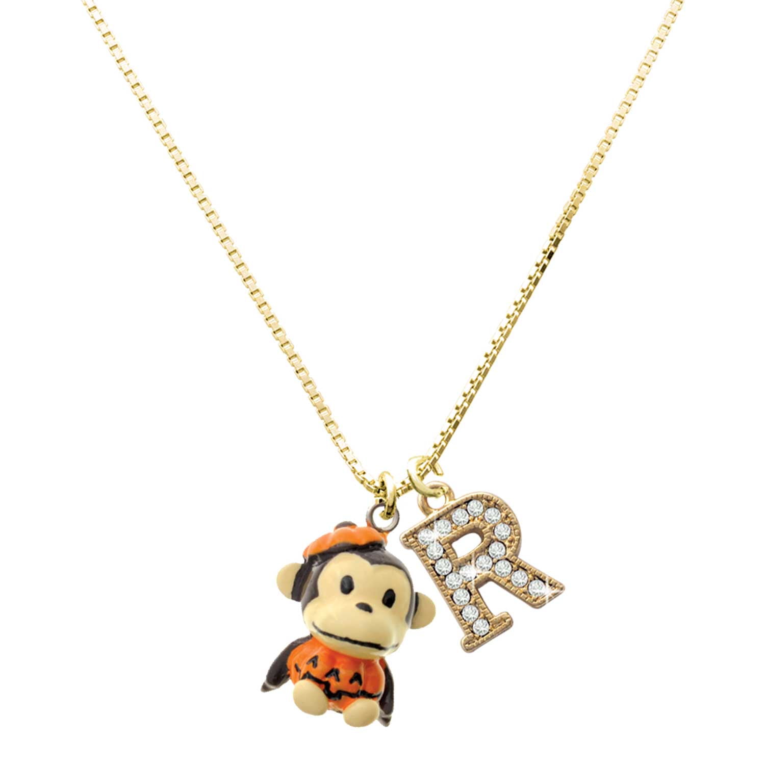 Delight Jewelry Resin Monkey in Pumpkin Costume - Large Goldtone ...