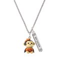 thumbnail image 1 of Delight Jewelry Resin Monkey in Pumpkin Costume Silvertone Always My Sister Bar Charm Necklace, 23", 1 of 4
