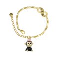 thumbnail image 1 of Delight Jewelry Resin Monkey with Bunny Ears Gold-tone Paw Infinity Link Chain Bracelet, 6"+2" Extender, 1 of 3