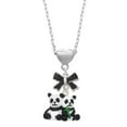 thumbnail image 1 of Delight Jewelry Resin Panda Bear Best Friends Black Bow Heart Necklace, 1 of 4