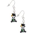 thumbnail image 1 of Delight Jewelry Resin Panda Bear Graduate Silver tone Infinity French Earrings, 1 of 4