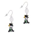 thumbnail image 1 of Delight Jewelry Resin Panda Bear Graduate Silvertone Leaf French Earrings, 1 of 5