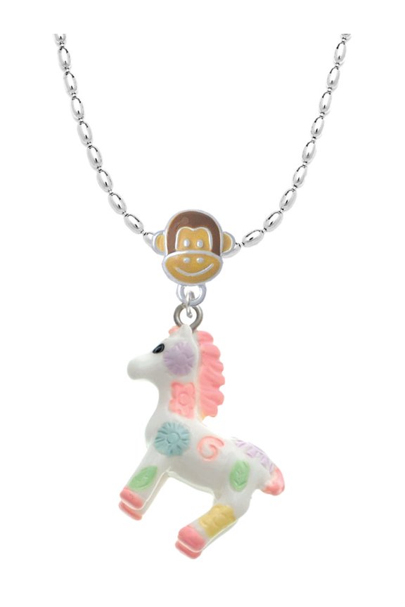 Resin Pastel Paint Pony Mia Monkey Charm Necklace