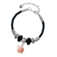 thumbnail image 1 of Delight Jewelry Resin Pink Pig Daughter Celtic Knot Leather Bead Bracelet, 7"+2" Extender, 1 of 4