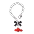 thumbnail image 1 of Delight Jewelry Resin Puffy Red Lobster - Silvertone Black Bow Charm Accessory for Tumblers and Thermal Cups, 1 of 4