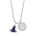 thumbnail image 1 of Delight Jewelry Resin Purple Hippopotamus Honey She is Clothed in Stength and Dignity Charm Necklace, 20"+3", 1 of 4