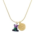 thumbnail image 1 of Delight Jewelry Resin Purple Panda Bear - Goldtone Engraved Congrats Class of 2026 Charm Necklace, 18", 1 of 4