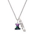 thumbnail image 1 of Delight Jewelry Resin Purple Panda Bear Silvertone Best Friends Forever Bar Charm Necklace, 23", 1 of 4